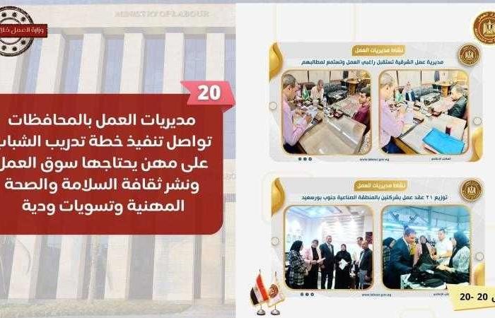 الحصاد الأسبوعى لوزارة العمل