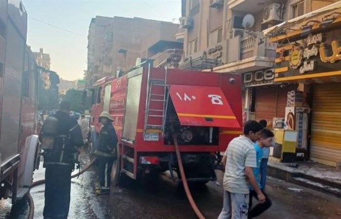 حريق هائل داخل محل ملابس في حدائق حلوان يثير ذعر المواطنين