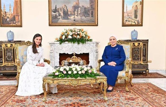 السيدة انتصار السيسي تستقبل ملكة إسبانيا وتصف اللقاء بـ "الودي والإنساني"