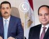 الرئيس عبد الفتاح السيسي يتلقى اتصالًا هاتفيًا من رئيس الوزراء العراقي