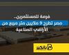 فرصة للمستثمرين.. مصر تطرح 9 ملايين متر مربع من الأراضي الصناعية | إنفوجراف