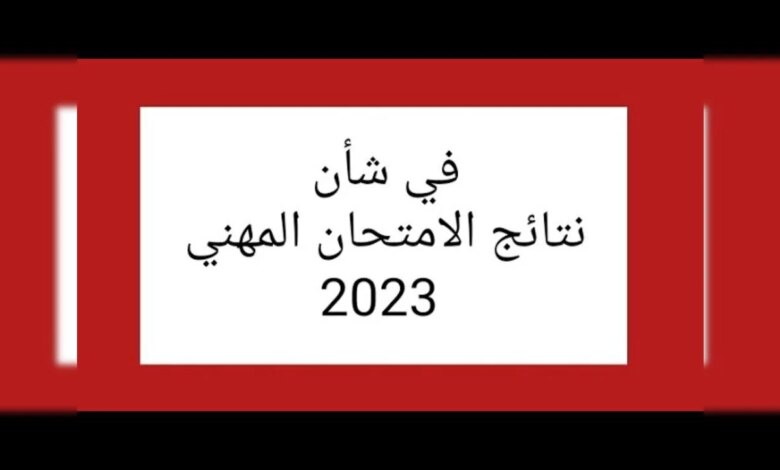 متى موعد الإعلان عن نتائج الامتحان المهني 2023؟ .. وزارة التربية الوطنية توضح